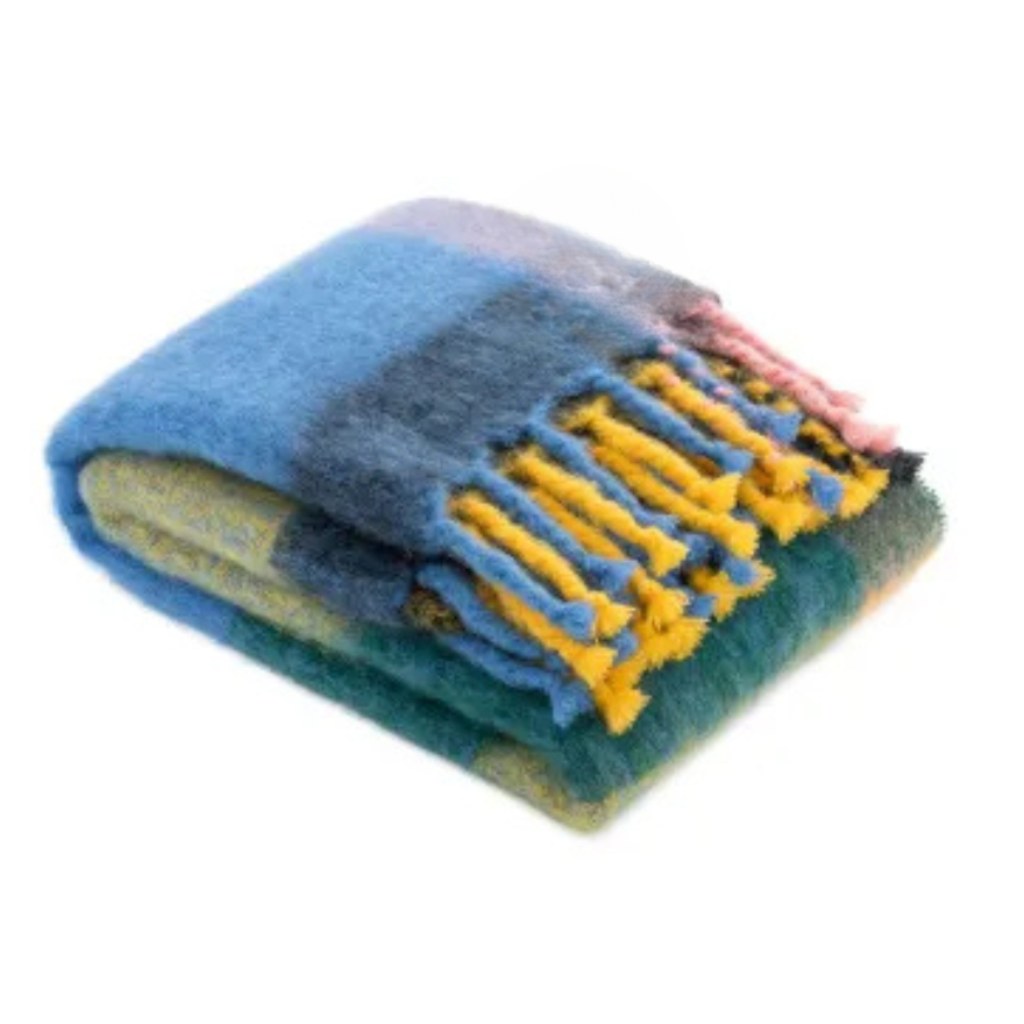 Sunflower Field Mohair Blanket