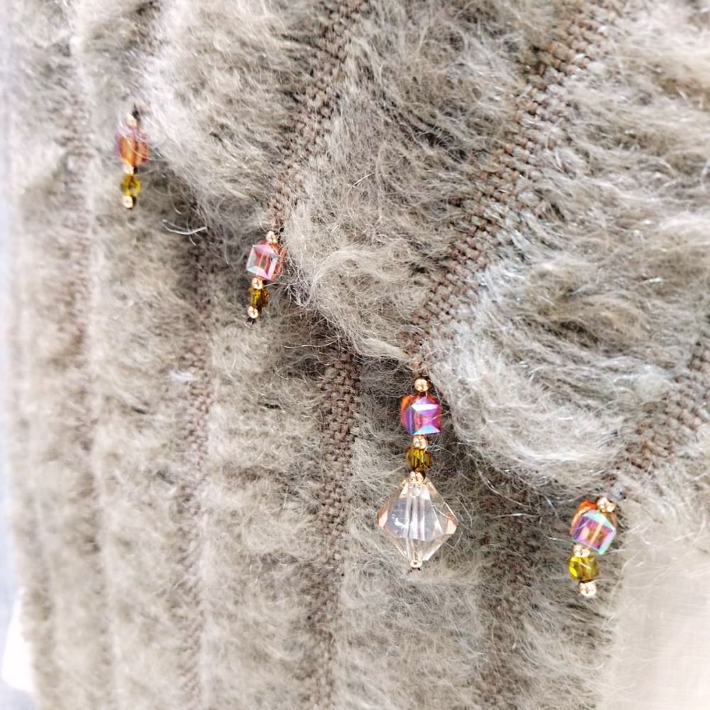 Mohair Scarf with 4 Rows and Beads