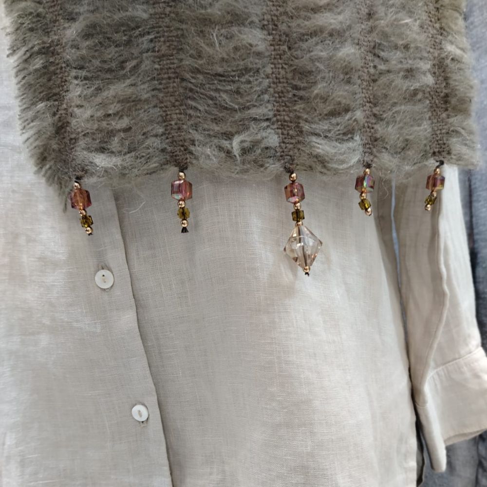 Mohair Scarf with 4 Rows and Beads