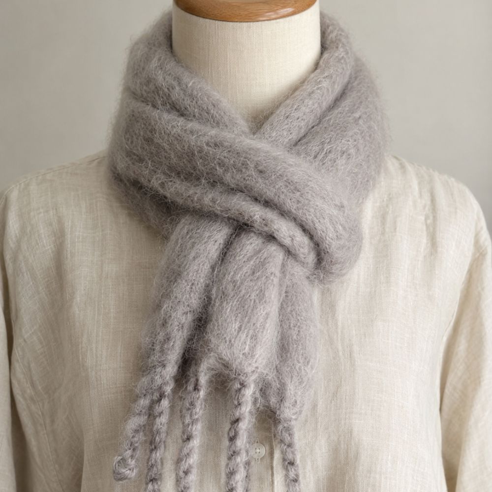 Mohair Scarf — Antique Silver
