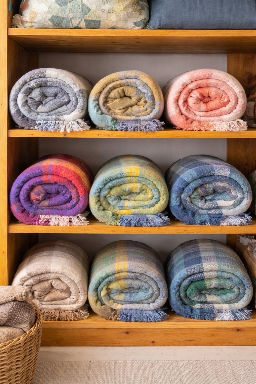 Assorted Checked Mohair Blanket