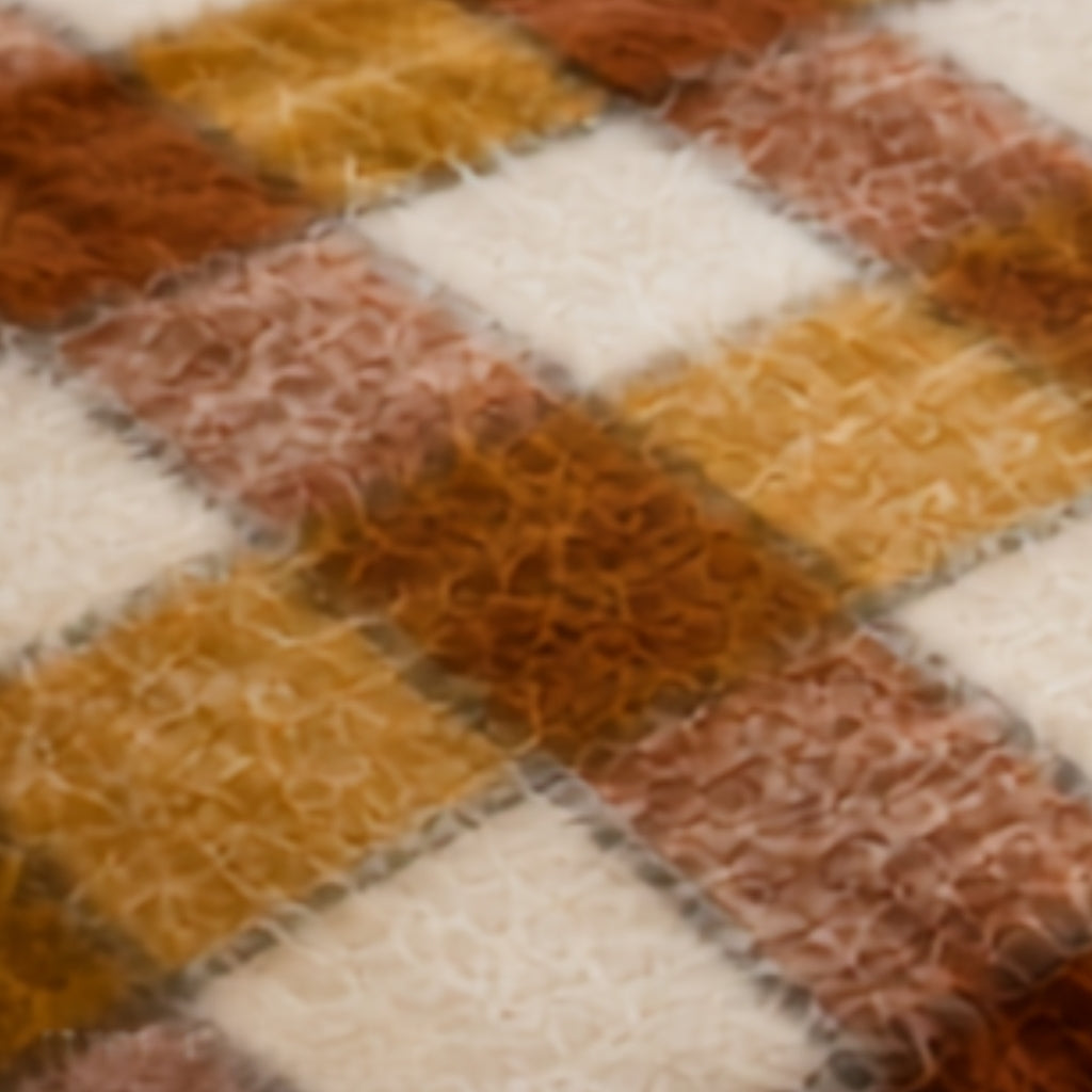 Red/Bronze Blocks Mohair Blanket