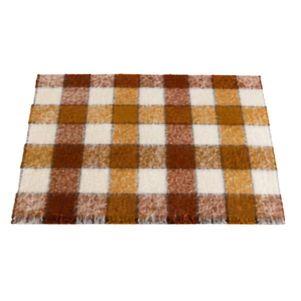 Red/Bronze Blocks Mohair Blanket