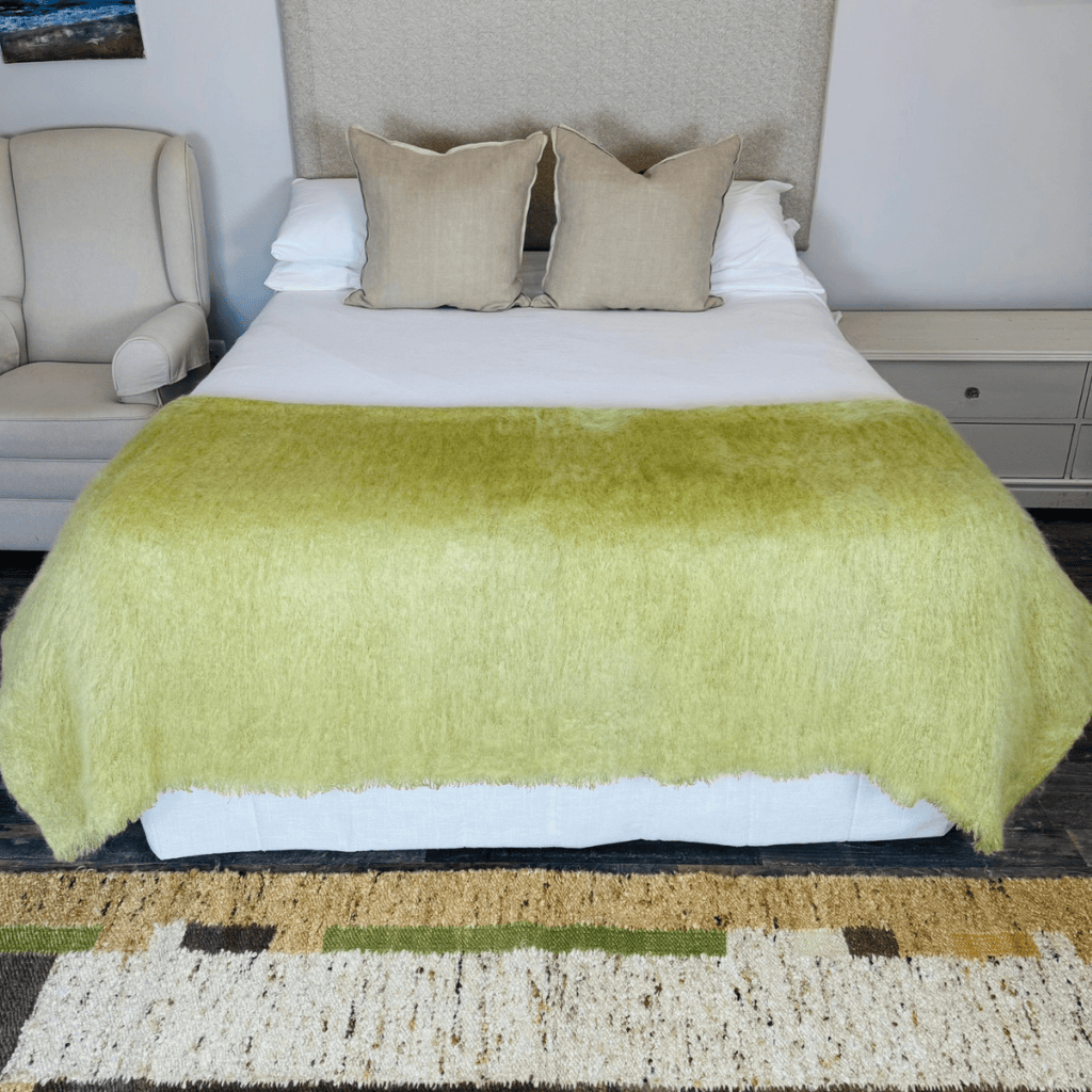 Avocado Green Mohair Blanket