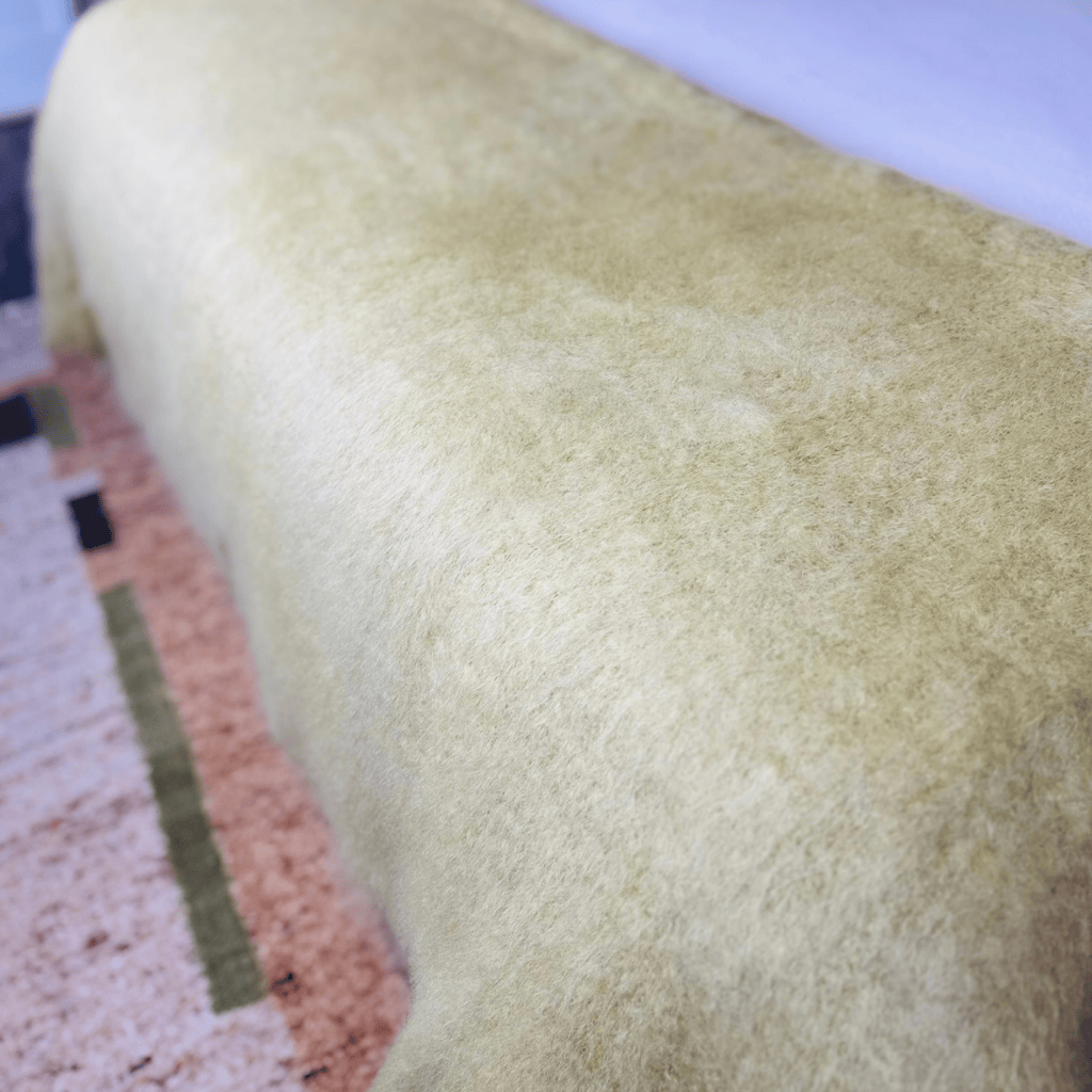 Avocado Green Mohair Blanket