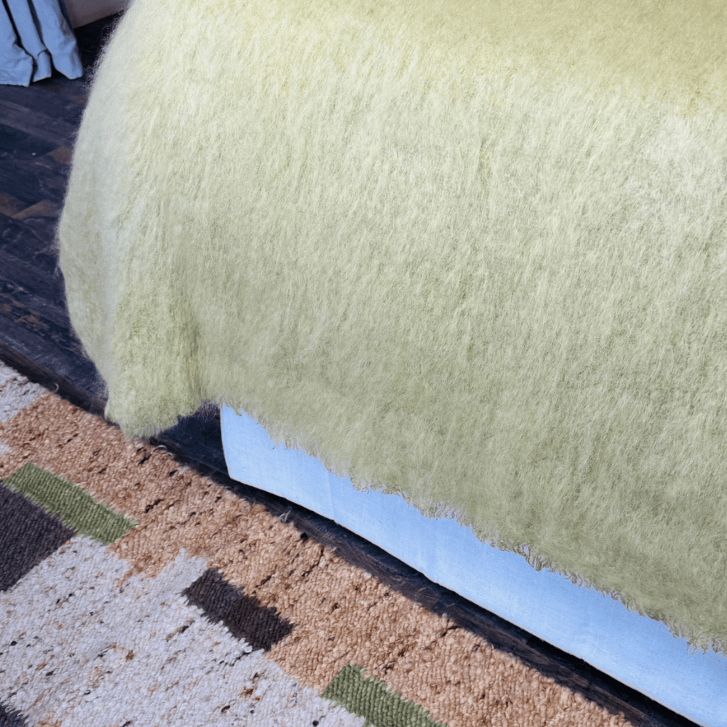 Avocado Green Mohair Blanket