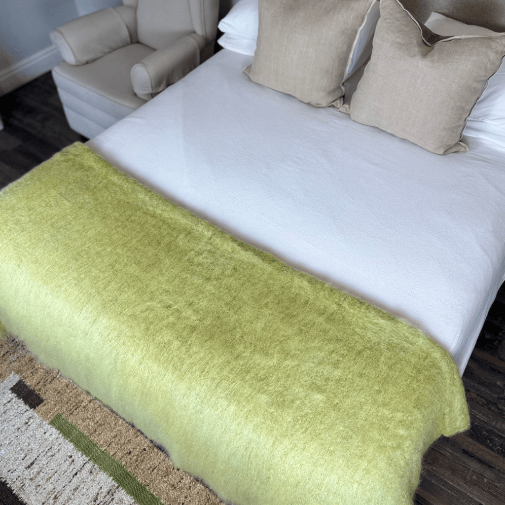 Avocado Green Mohair Blanket