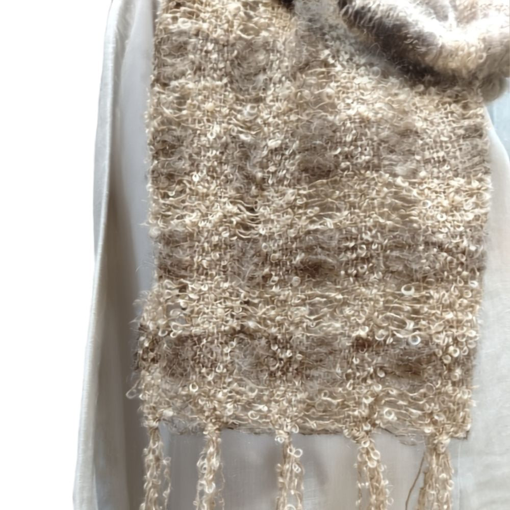 Mohair Boucle Scarf Oatmeal Taupe