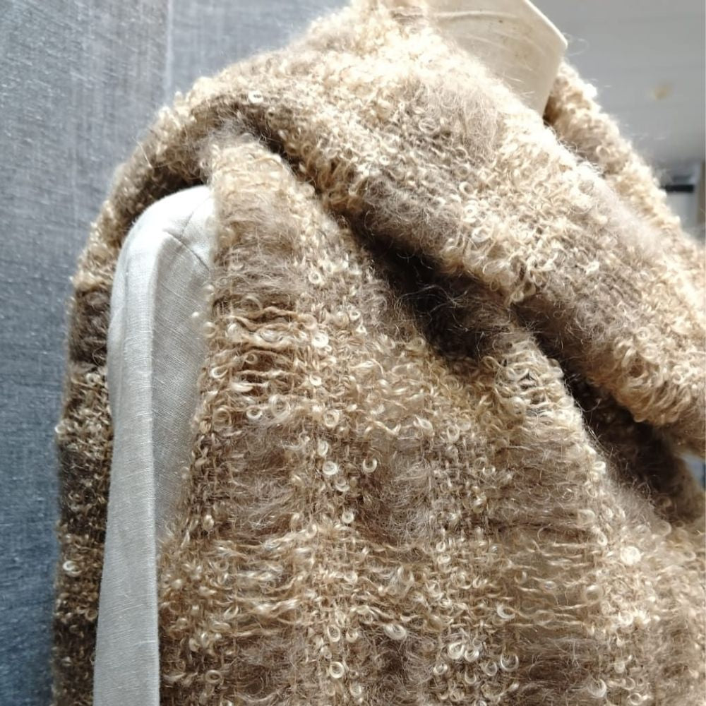 Mohair Boucle Scarf Oatmeal Taupe