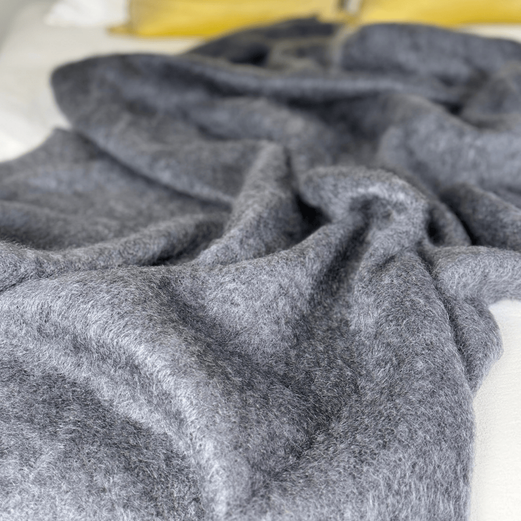 Charcoal Mohair Blanket