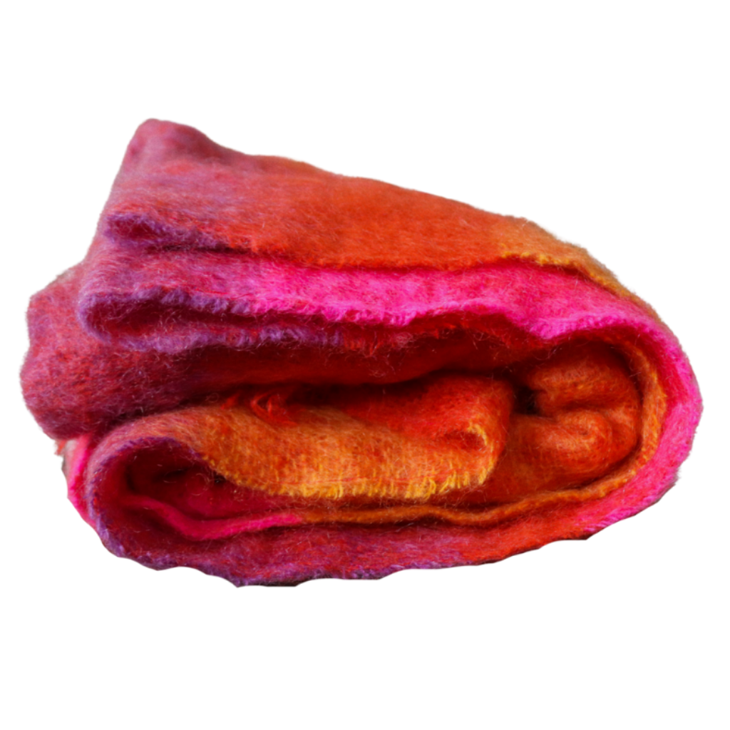 African Sunset Mohair Blanket