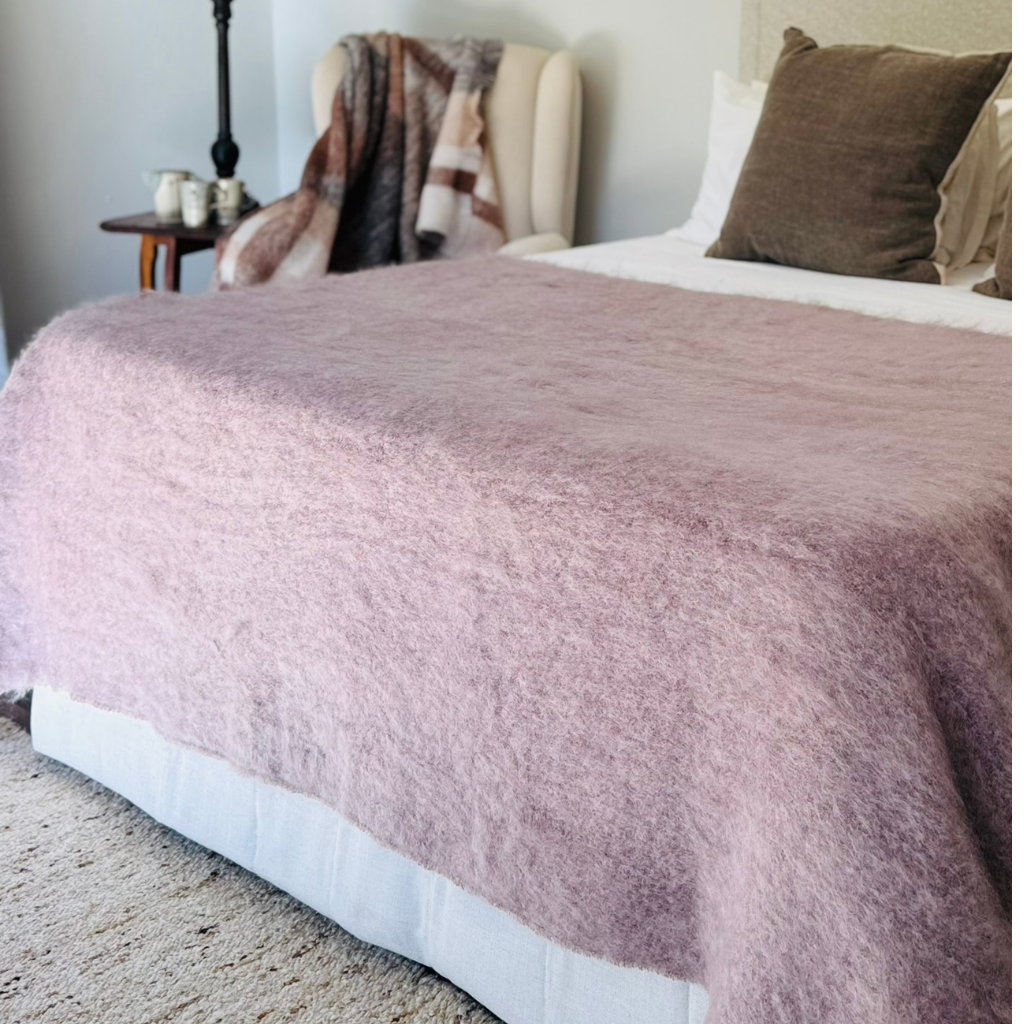 Jacquie O Dark Mohair Blanket