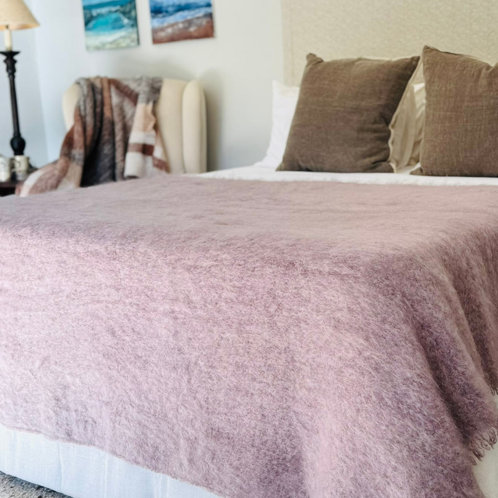 Jacquie O Dark Mohair Blanket