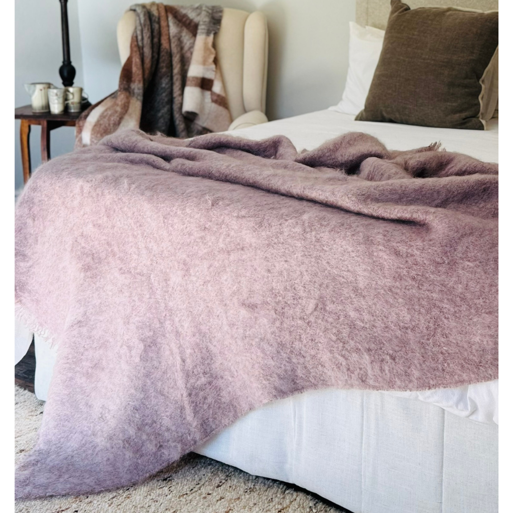 Jacquie O Dark Mohair Blanket