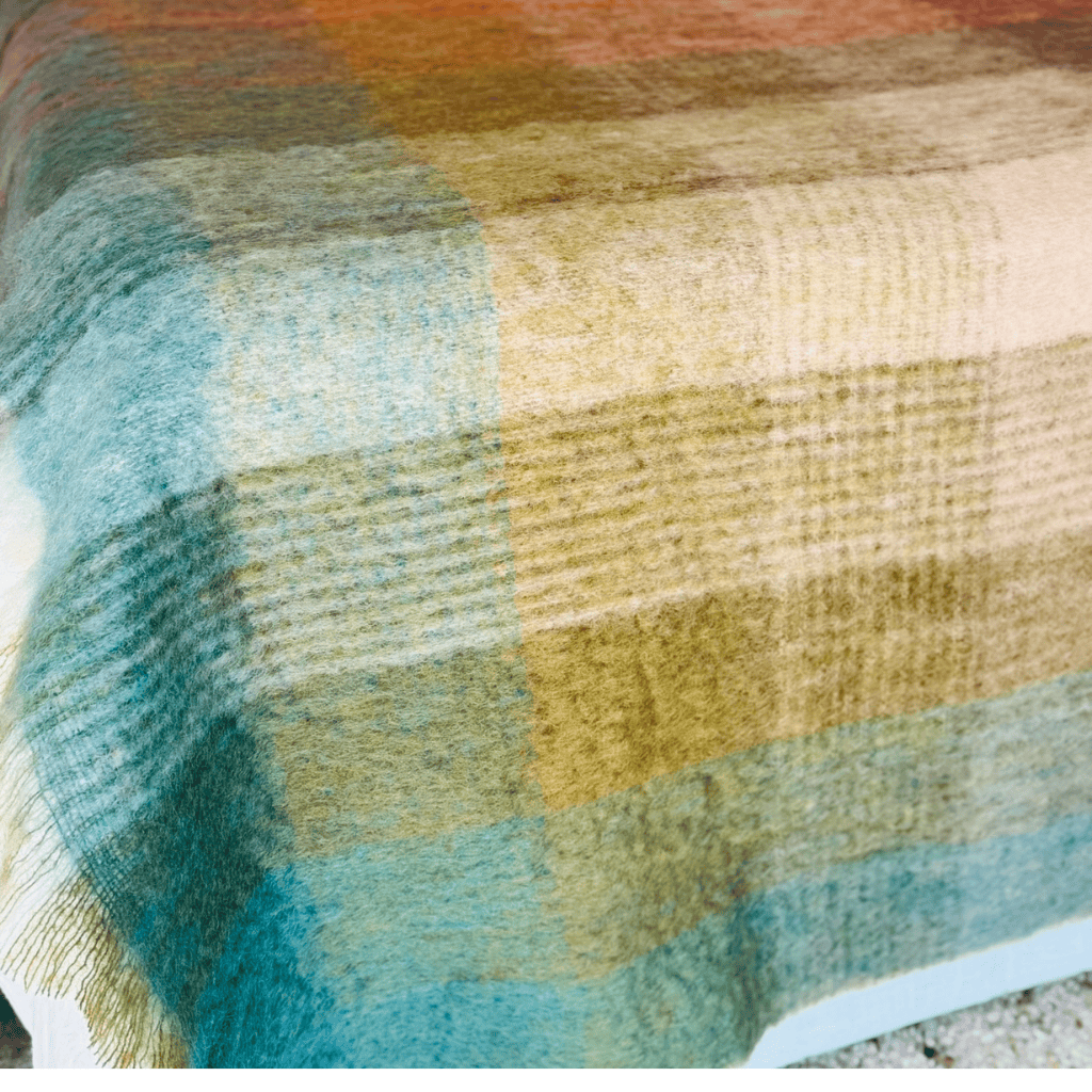 Multi Coloured Autumn Mohair Blanket
