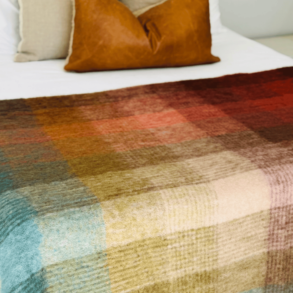 Multi Coloured Autumn Mohair Blanket