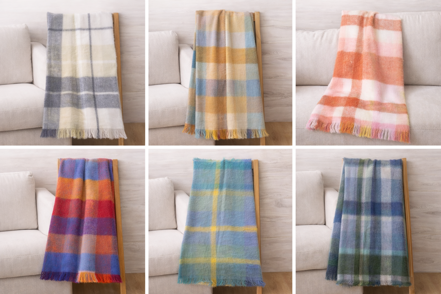 Assorted Checked Mohair Blanket