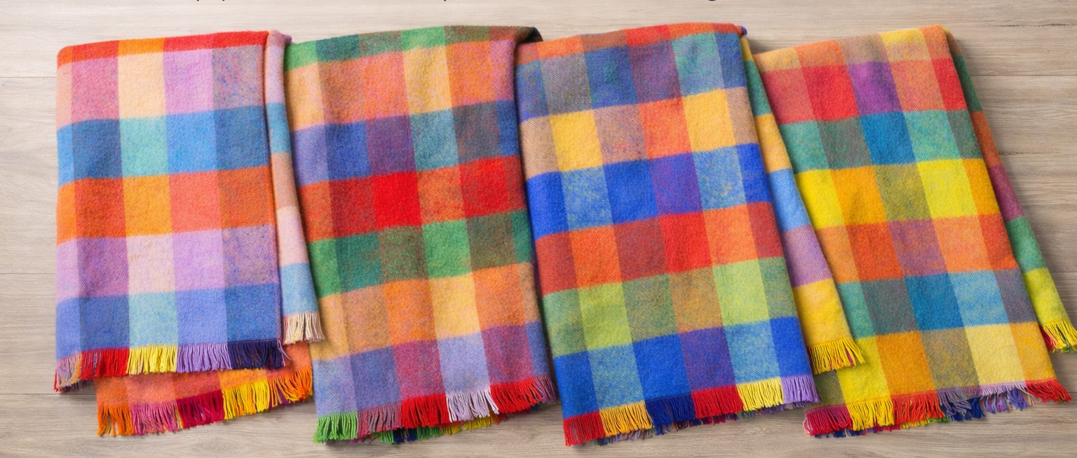 Happy Tartan Mohair Blanket