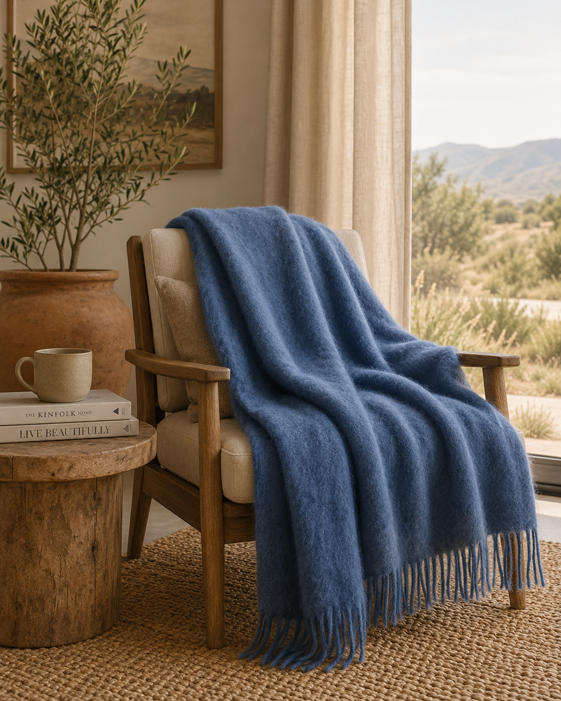 Denim Mohair Blanket