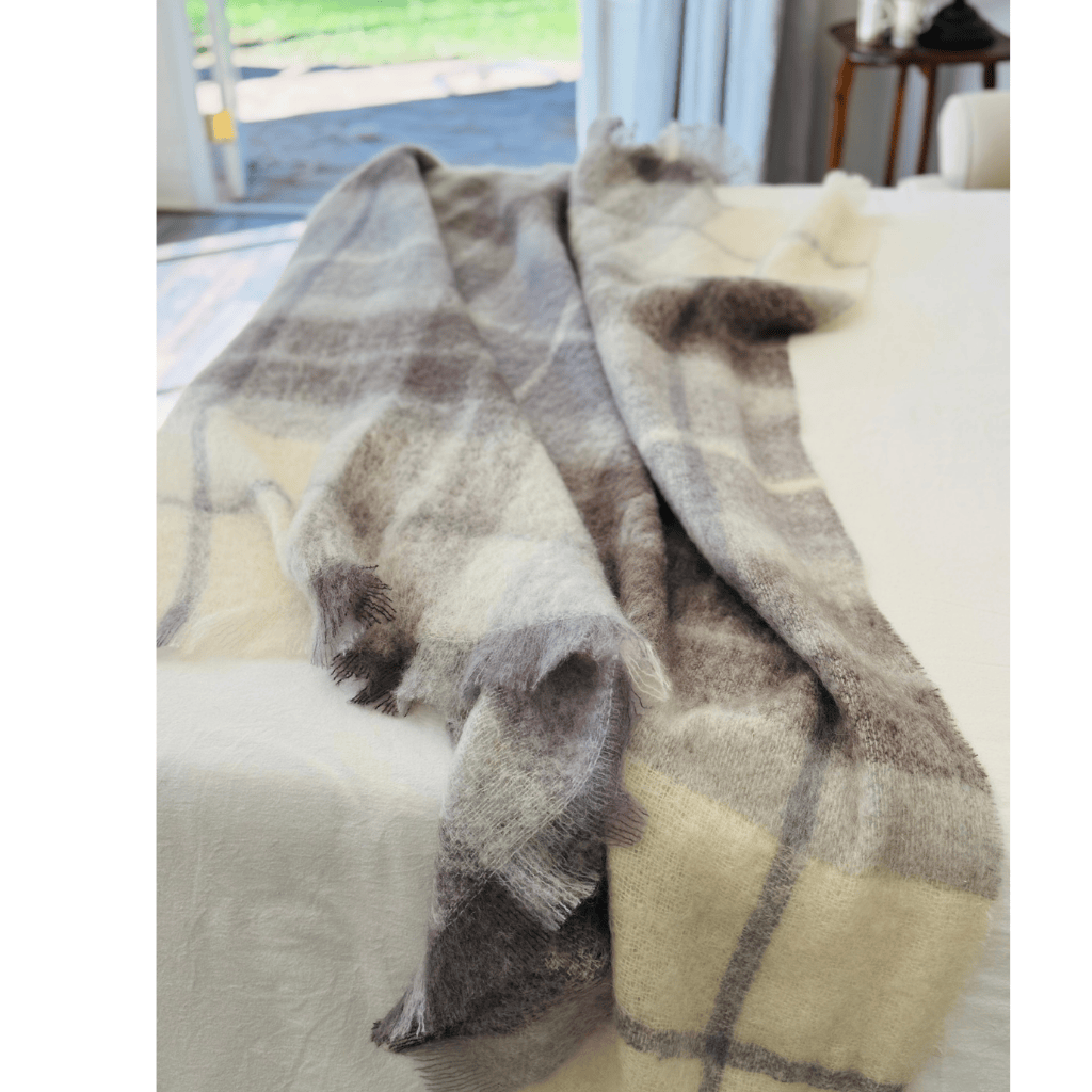 Grey Ghost Mohair Blanket