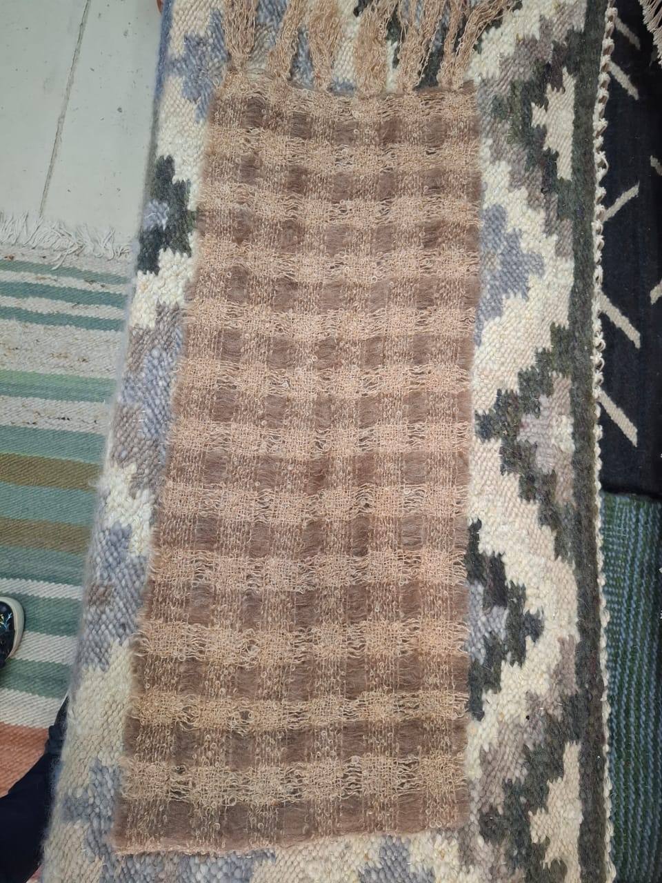 Boucle Scarves 38cm x1.80 Oatmeal taupe