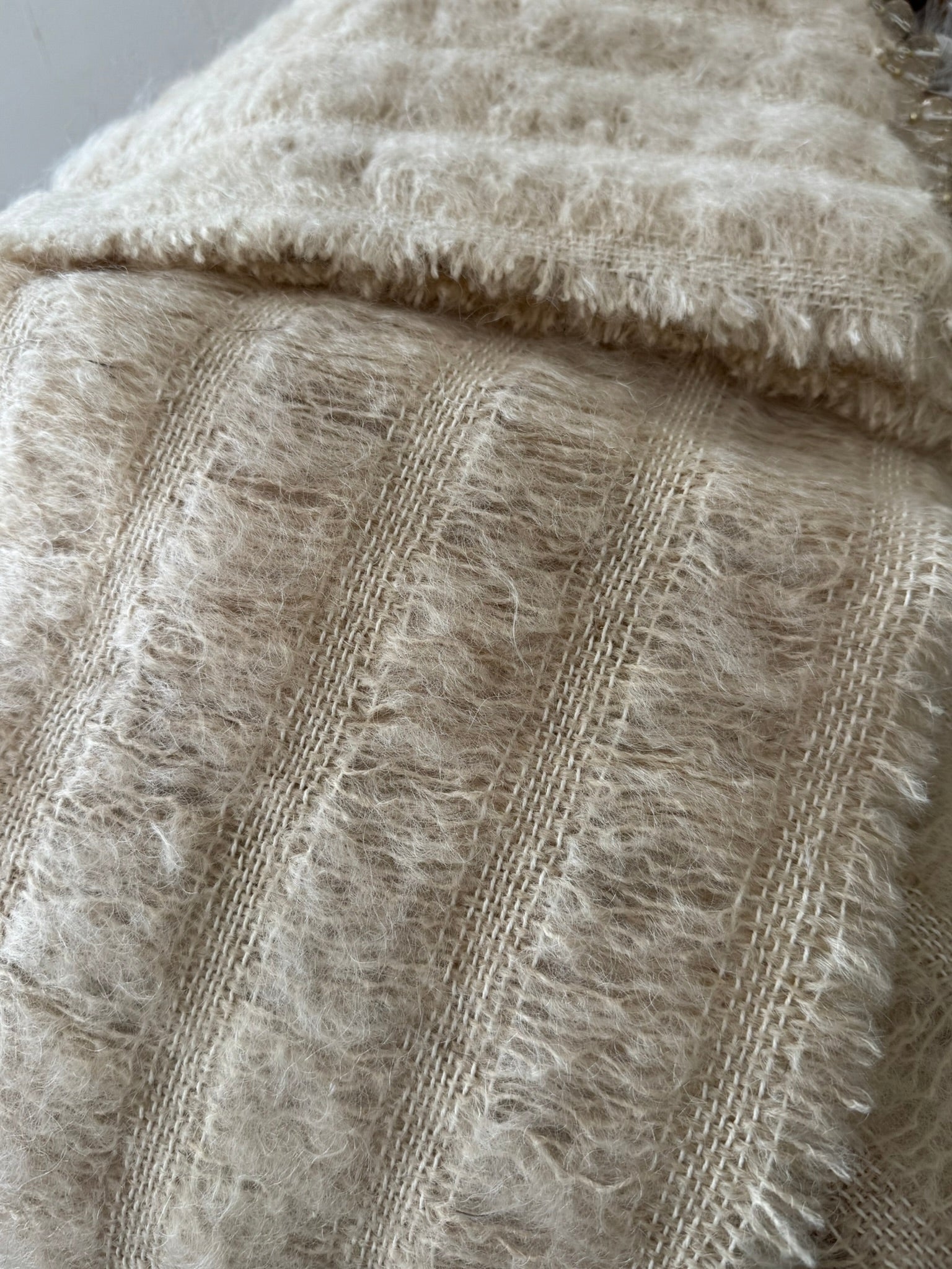 5 Row Mohair Scarf with 5 feathers