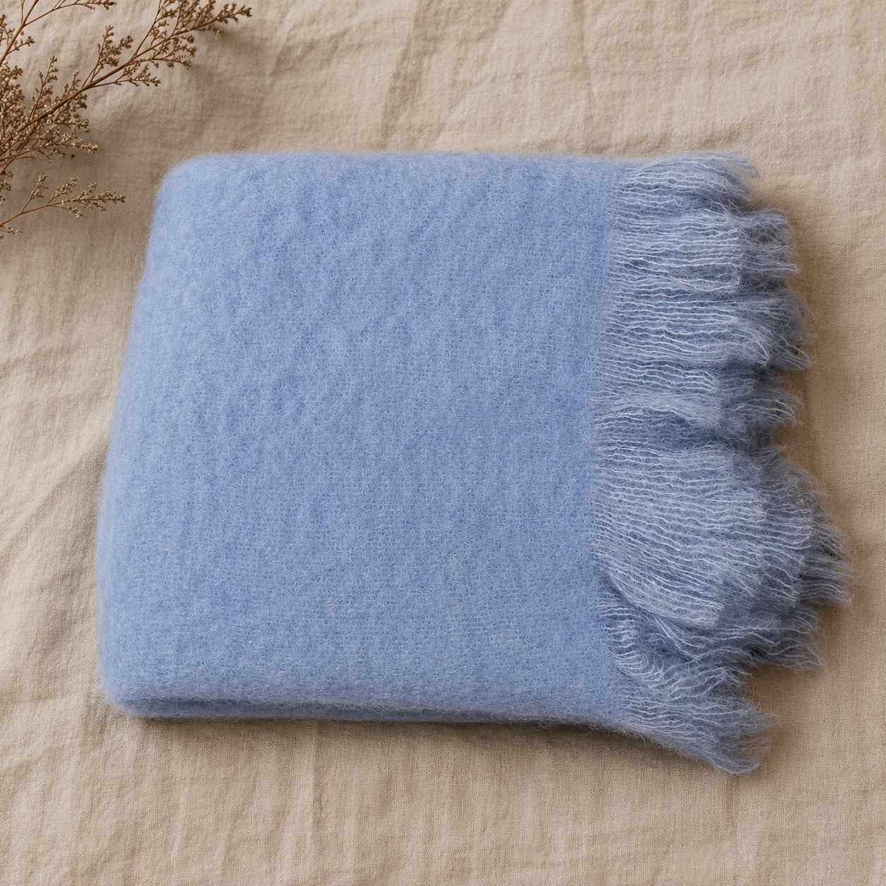 Light Blue Mohair Blanket