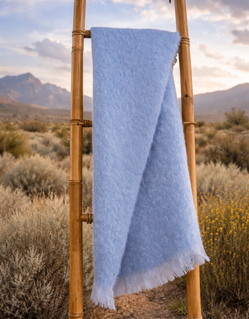 Light Blue Mohair Blanket