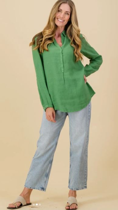 Linen Shirt with Tab