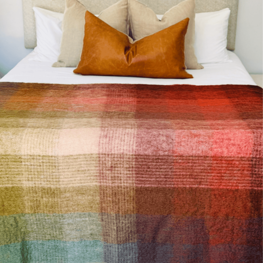 Multi Coloured Autumn Mohair Blanket