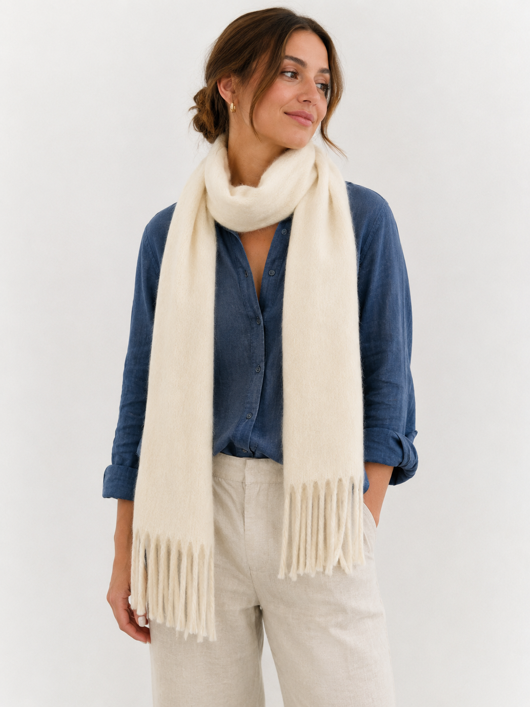 Mohair Scarf Natural .15 x 2.00m