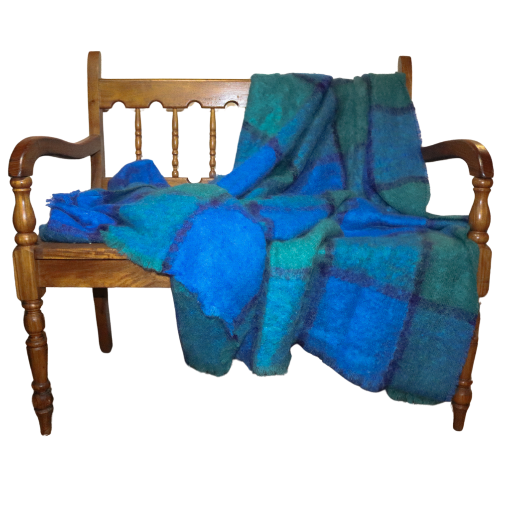 Ocean Blocks Mohair Blanket