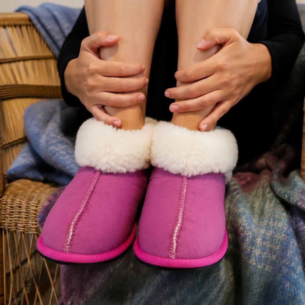 Pink Sheepskin Slippers