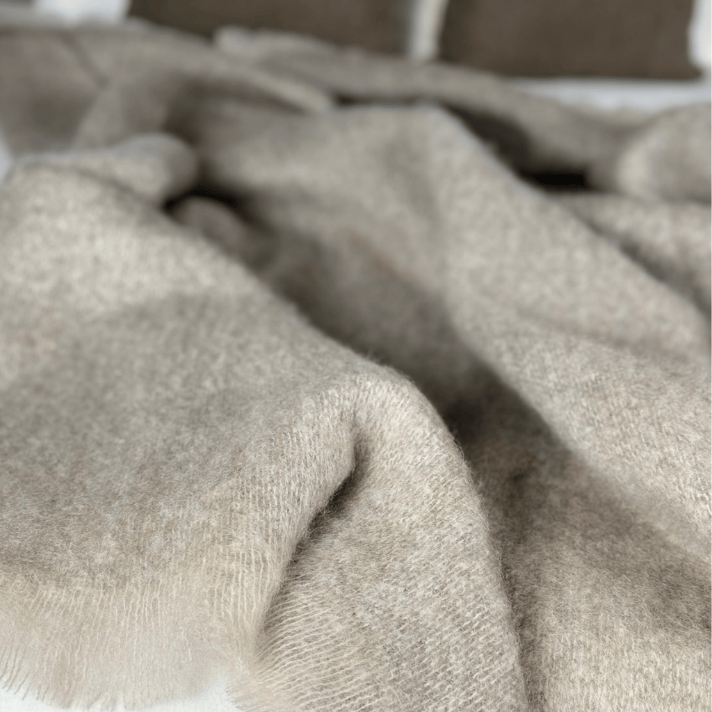 Stone Mohair Blanket