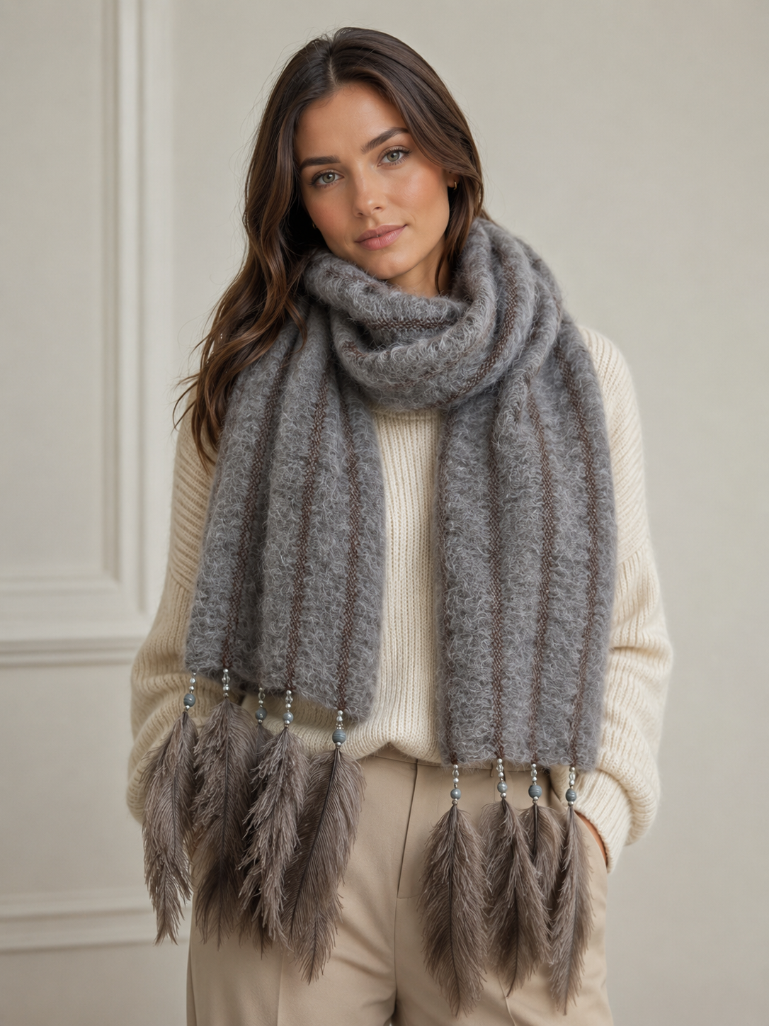 Mohair Scarf 10 Feathers
