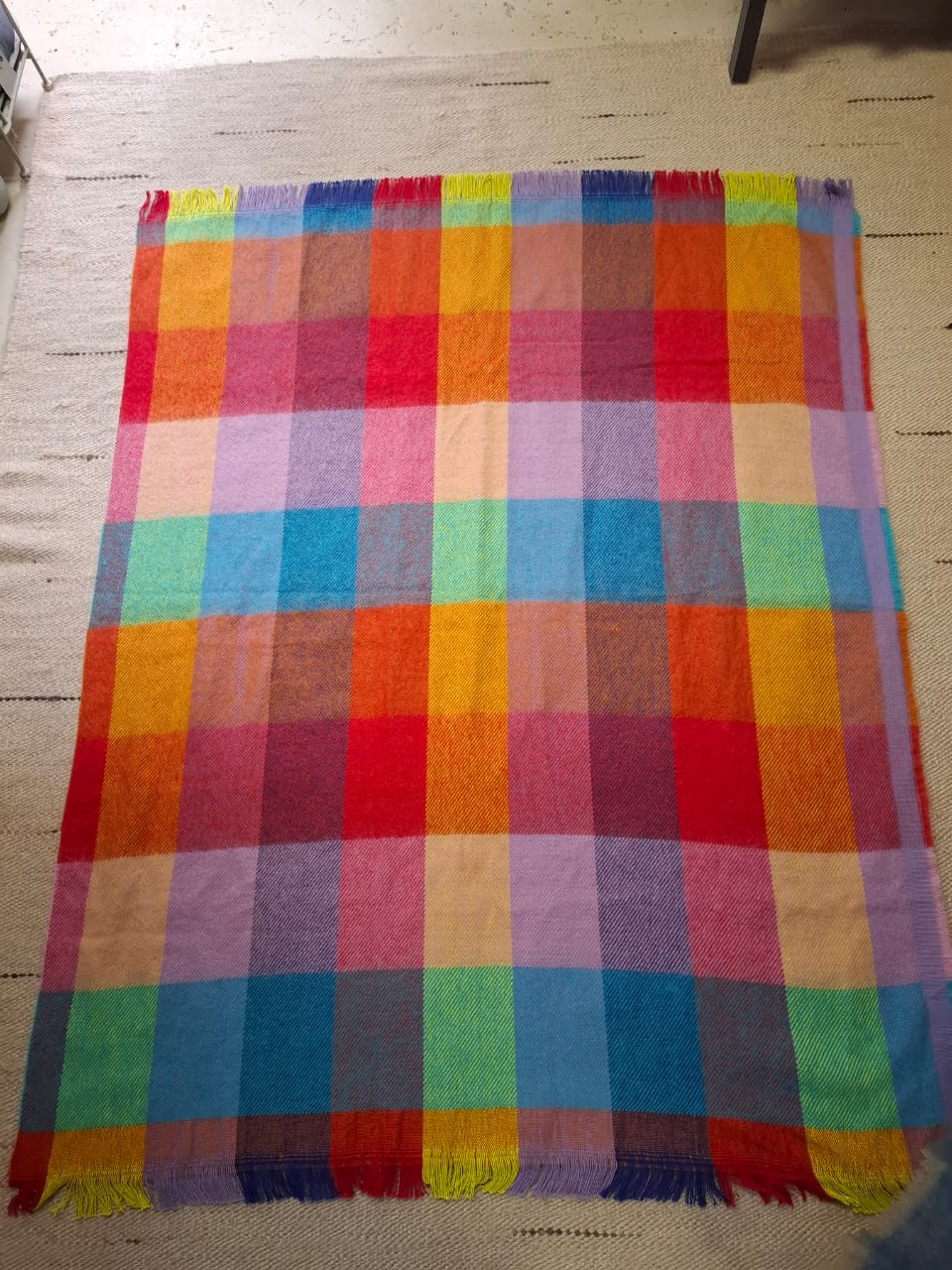 Happy Tartan Mohair Blanket