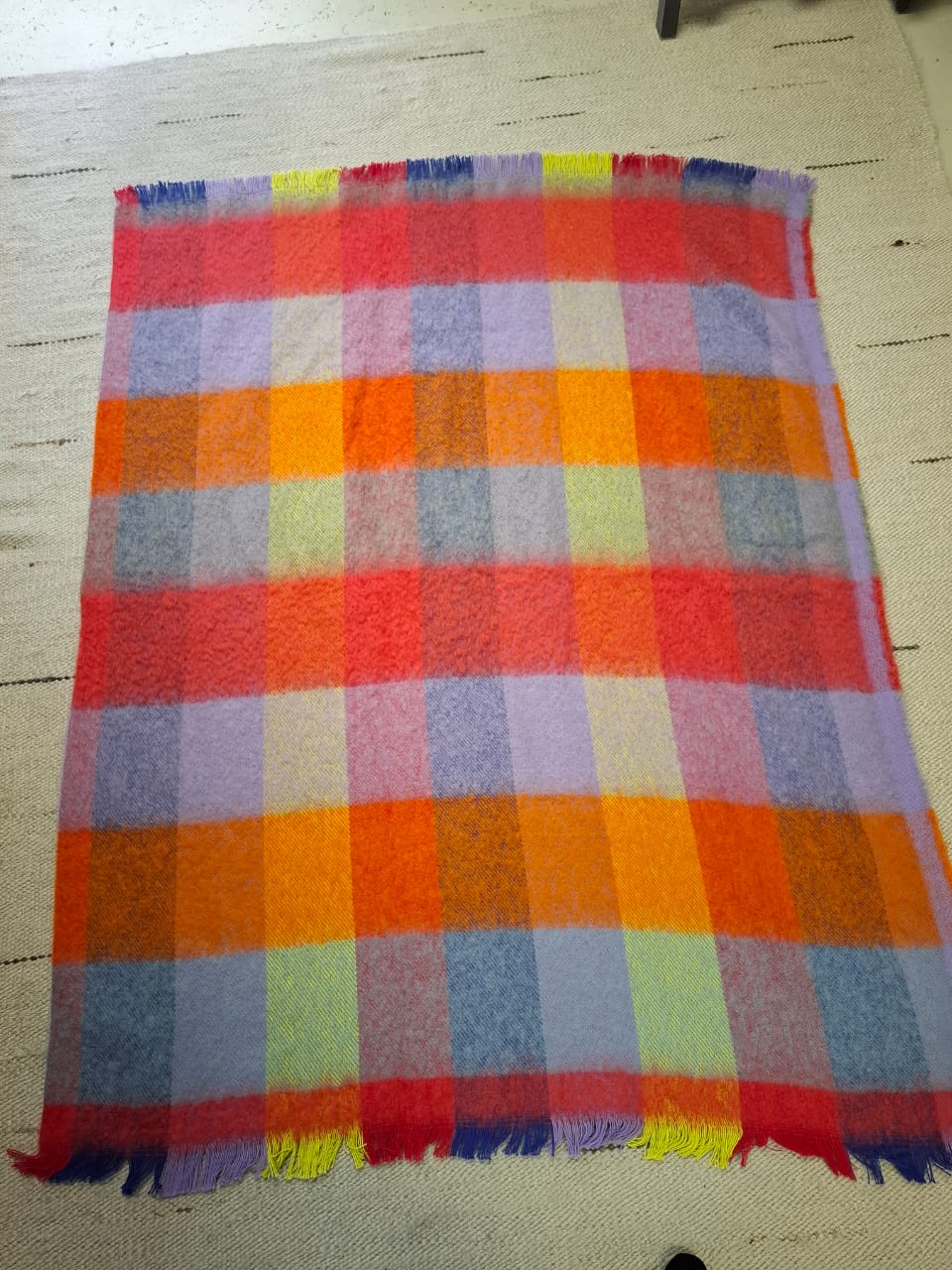 Happy Tartan Mohair Blanket