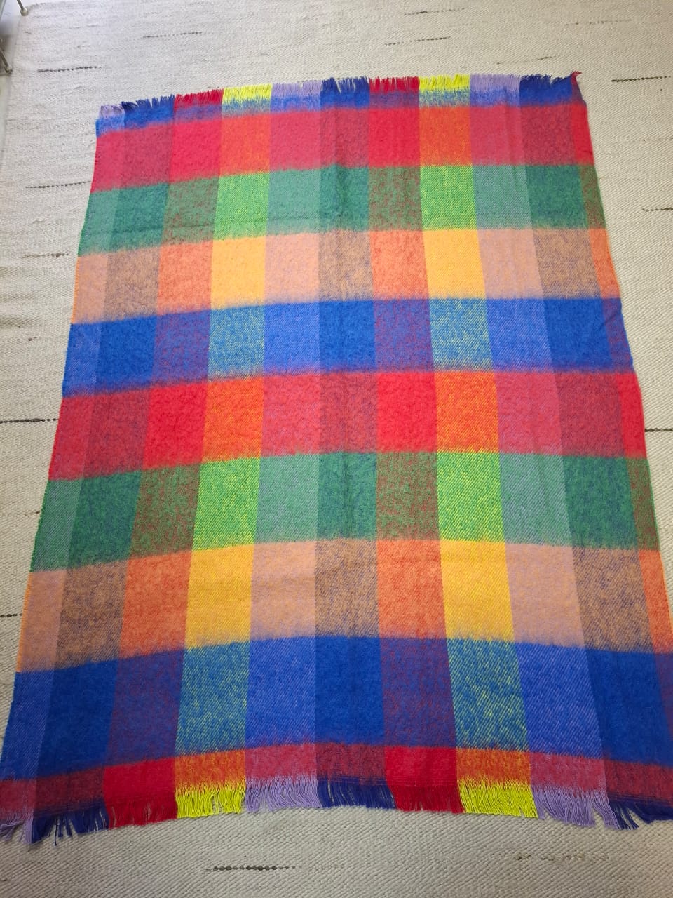 Happy Tartan Mohair Blanket