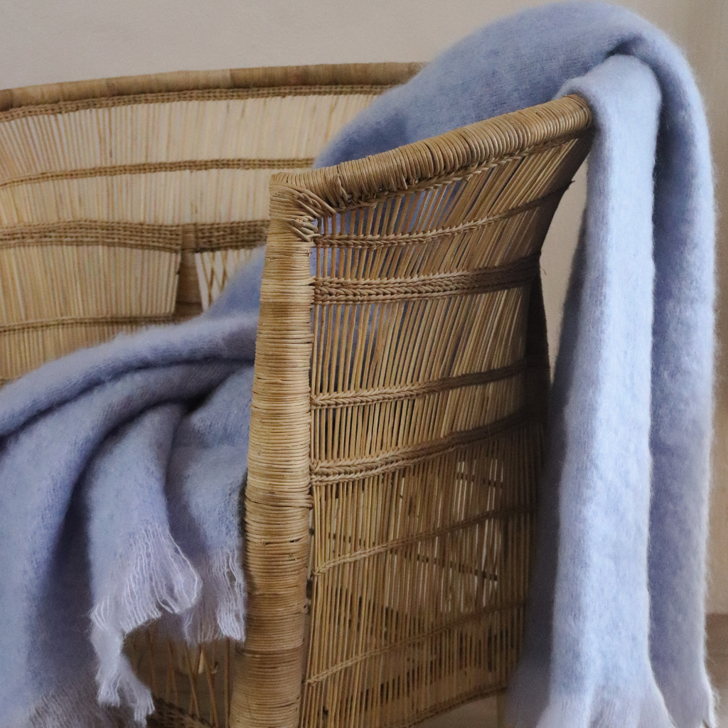 Light Blue Mohair Blanket