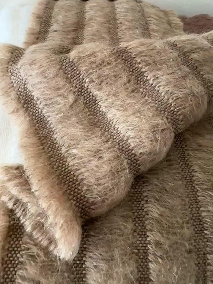 5 Row Mohair Scarf with 5 feathers
